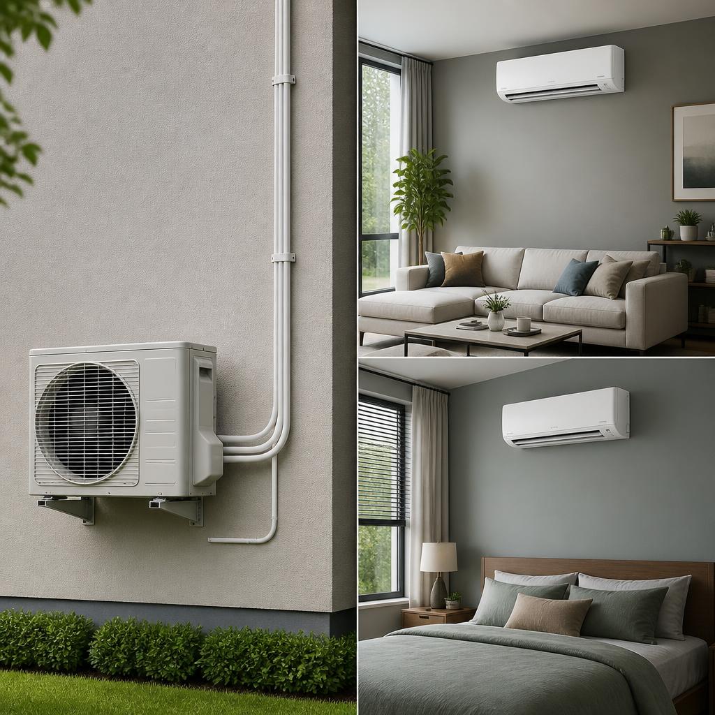 Sistema multi split com condensadora externa conectada a duas unidades internas